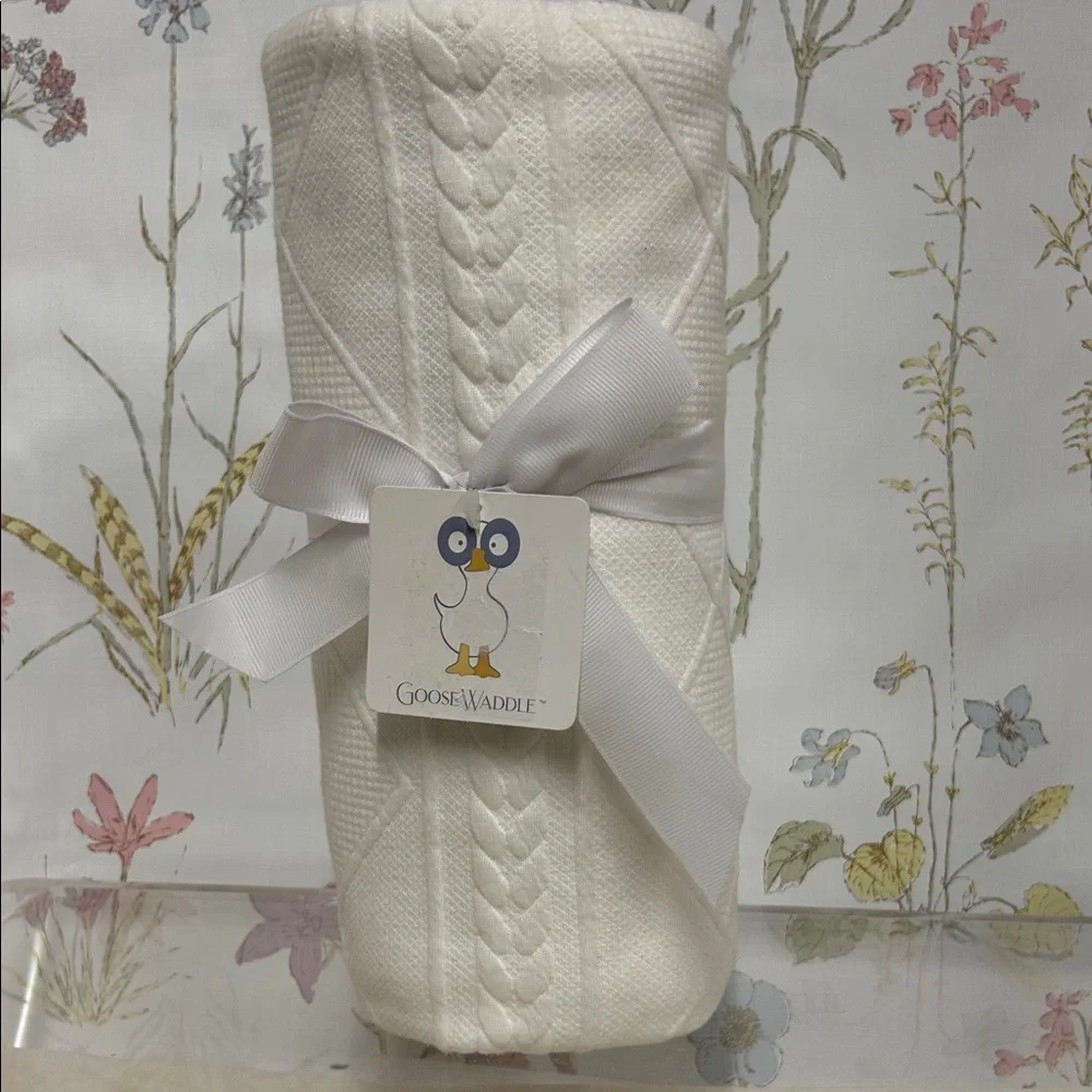 White Baby Knit Swaddle Blanket